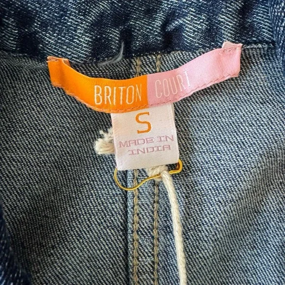 Briton Court Dark Wash Denim Moto Jacket NWT Sz S